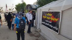 موكب مديرية مرور النجف الأشرف يقدم خدماته لزائري الأربعين